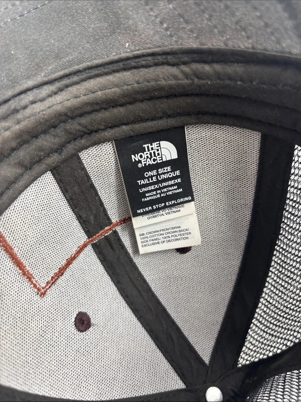 The North Face Maroon and Brown Patch Trucker Hat